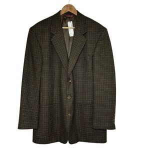 Pincus Brothers Maxwell Nordstrom men Brown Houndstooth Wool Blazer Jacket 44 LG